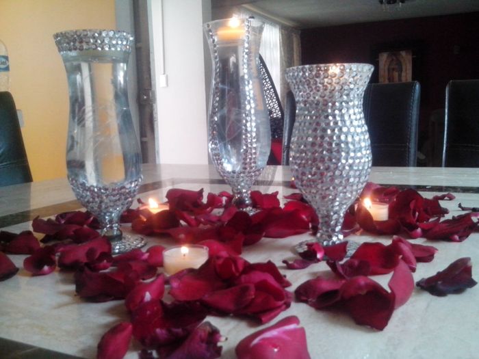Mis centros de mesa y copas para los invitados diy - 5
