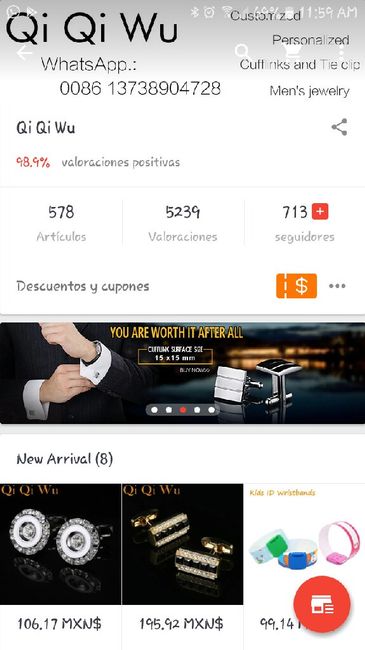  Mancuernillas ali express - 2