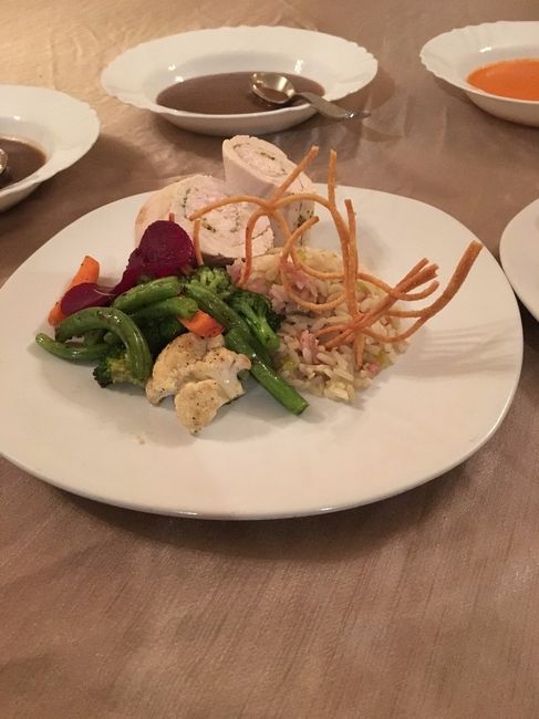 nos fuimos por este, pechuga de pollo sin relleno, arroz huerfano, verduras asadas, decoracion spagu