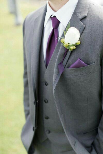  Corbatas para los novios en color morado 🕴 - 1