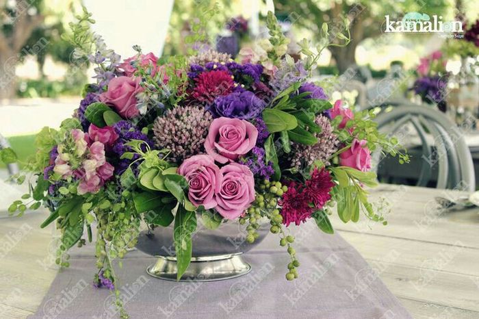  Centros de mesa con colores morados 🏵🏵 - 5