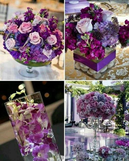  Centros de mesa con colores morados 🏵🏵 - 12
