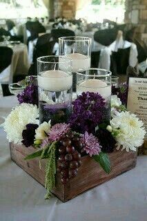  Centros de mesa con colores morados 🏵🏵 - 17