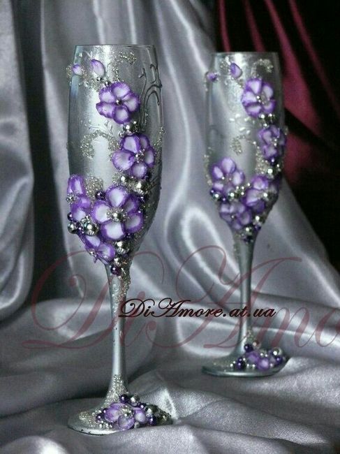  Copas para los novios 🍷🍷 con detalles en morado 👰😍 - 8