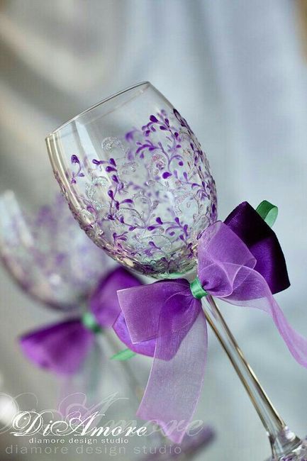  Copas para los novios 🍷🍷 con detalles en morado 👰😍 - 11
