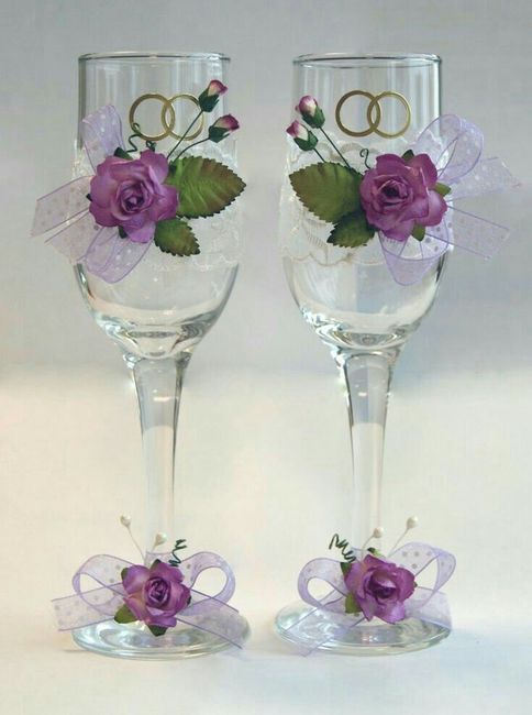  Copas para los novios 🍷🍷 con detalles en morado 👰😍 - 13
