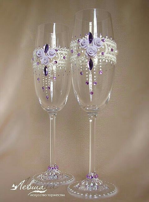  Copas para los novios 🍷🍷 con detalles en morado 👰😍 - 14