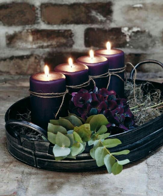  Velas y porta velas 🕯🕯💜  en color morado!!! - 2