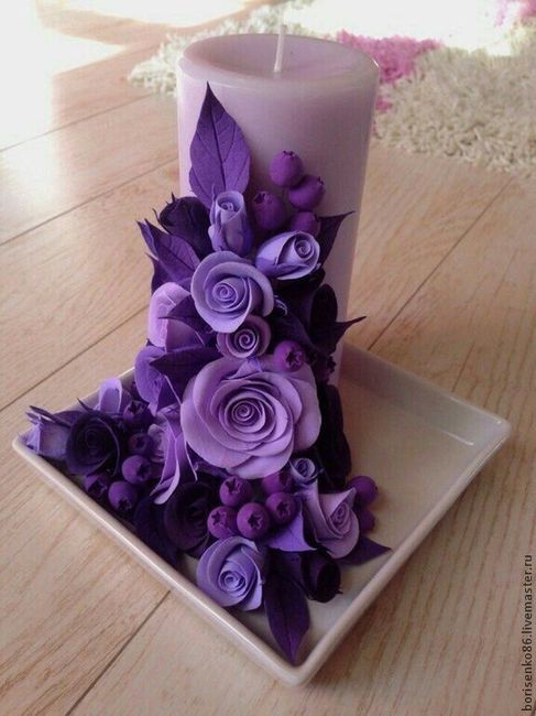  Velas y porta velas 🕯🕯💜  en color morado!!! - 9