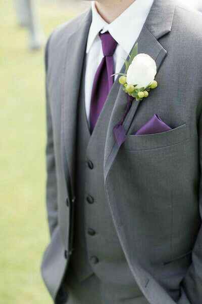  Corbatas para los novios en color morado 🕴 - 1
