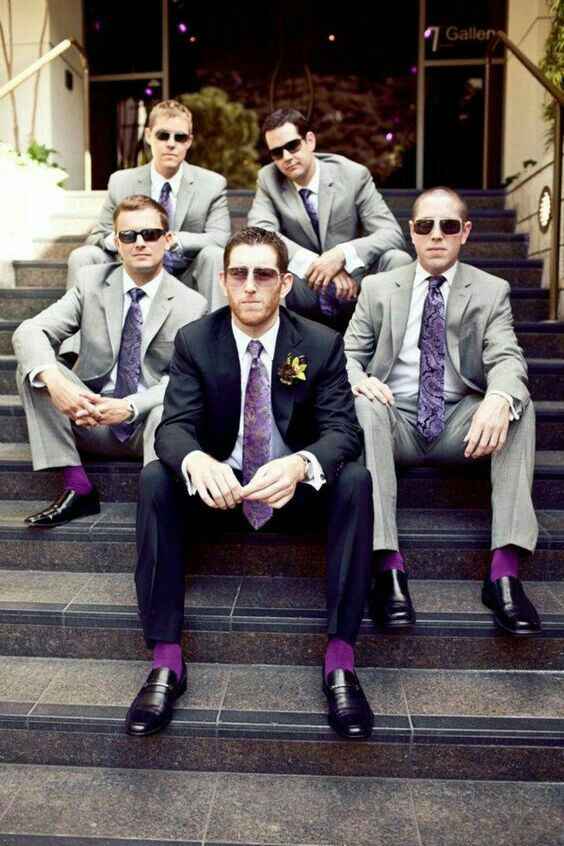  Corbatas para los novios en color morado 🕴 - 2