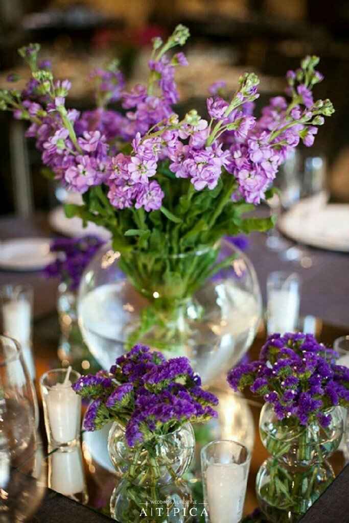  Centros de mesa con colores morados 🏵🏵 - 10