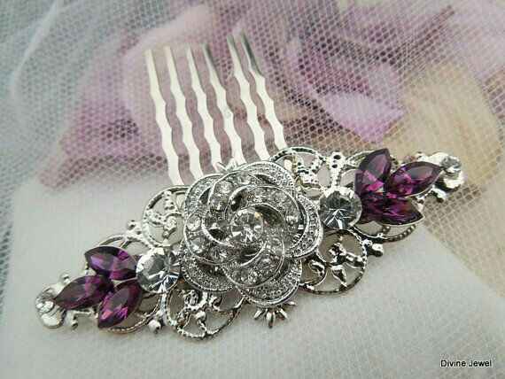  Peinetas con detalles en morado 💜 - 2