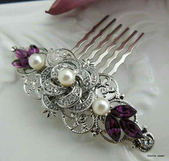  Peinetas con detalles en morado 💜 - 3