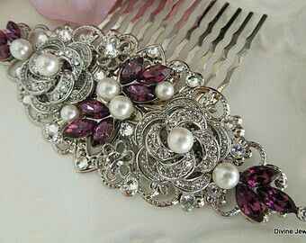  Peinetas con detalles en morado 💜 - 4