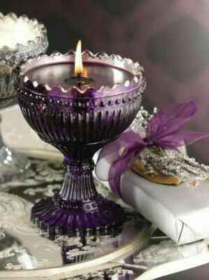  Velas y porta velas 🕯🕯💜  en color morado!!! - 1