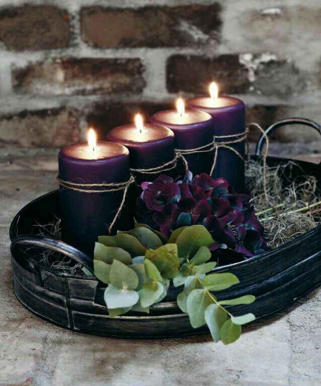  Velas y porta velas 🕯🕯💜  en color morado!!! - 2