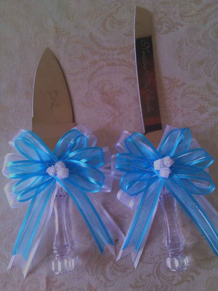 Arreglando mis copas del brindis y los cuchillos del pastel !!! - 2