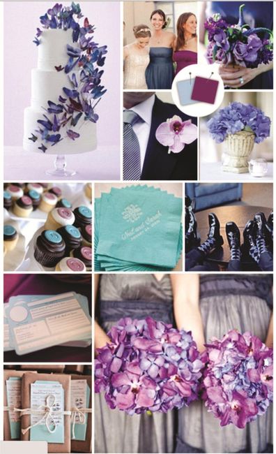 azul, morado y rosa