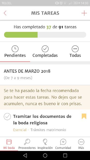 Como van sus tareas completadas? - 1