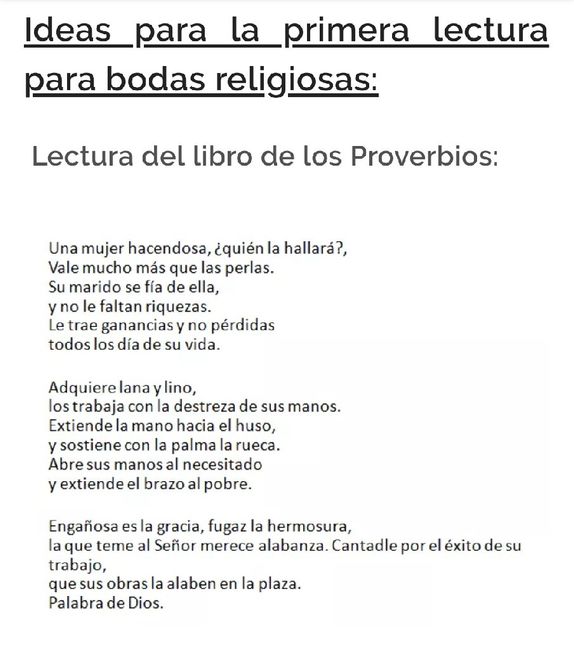 Lecturas para la misa, propuestas 1