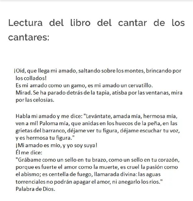 Lecturas para la misa, propuestas 2