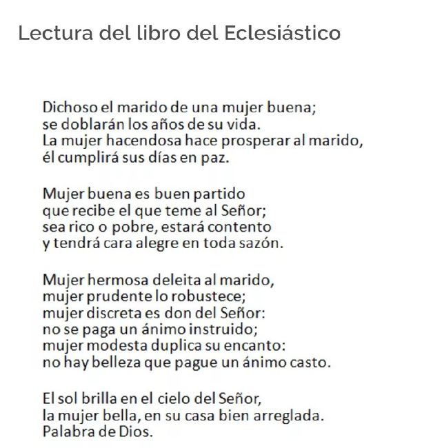 Lecturas para la misa, propuestas 3