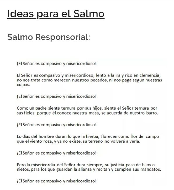 Lecturas para la misa, propuestas 4