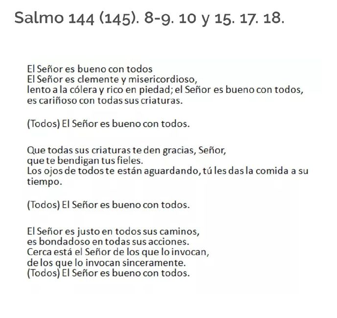 Lecturas para la misa, propuestas 5