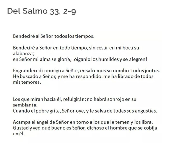 Lecturas para la misa, propuestas 6