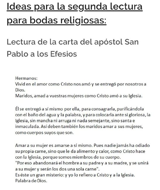 Lecturas para la misa, propuestas 7