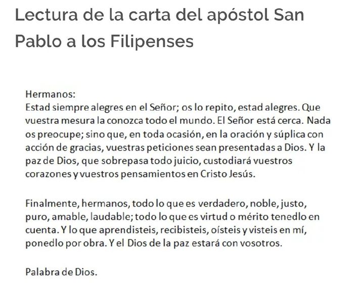 Lecturas para la misa, propuestas 8