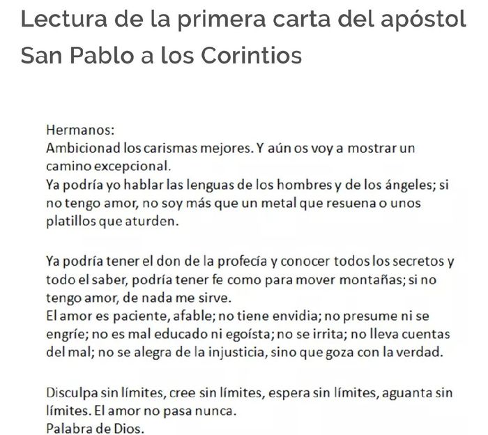 Lecturas para la misa, propuestas 9