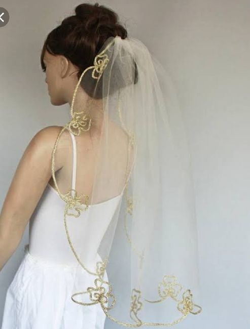 Velo con toque dorado - 3