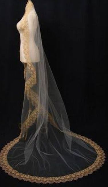 Velo con toque dorado - 7