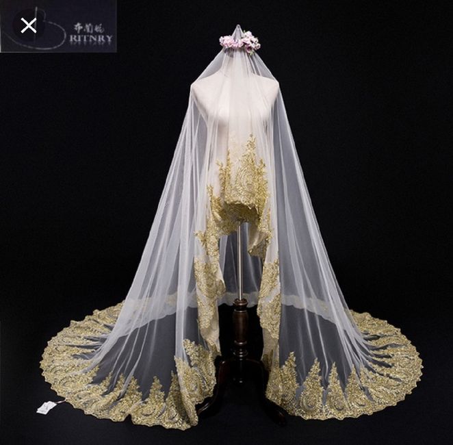 Velo con toque dorado - 10