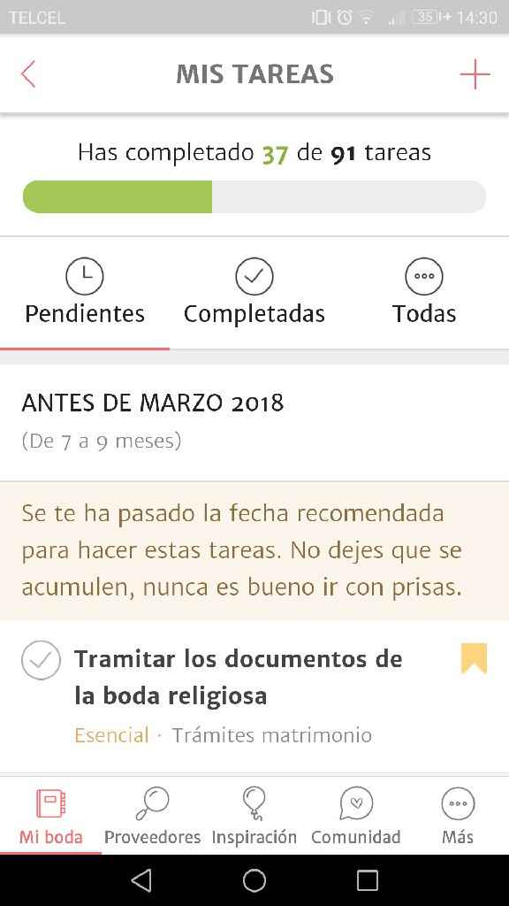 Como van sus tareas completadas? - 1