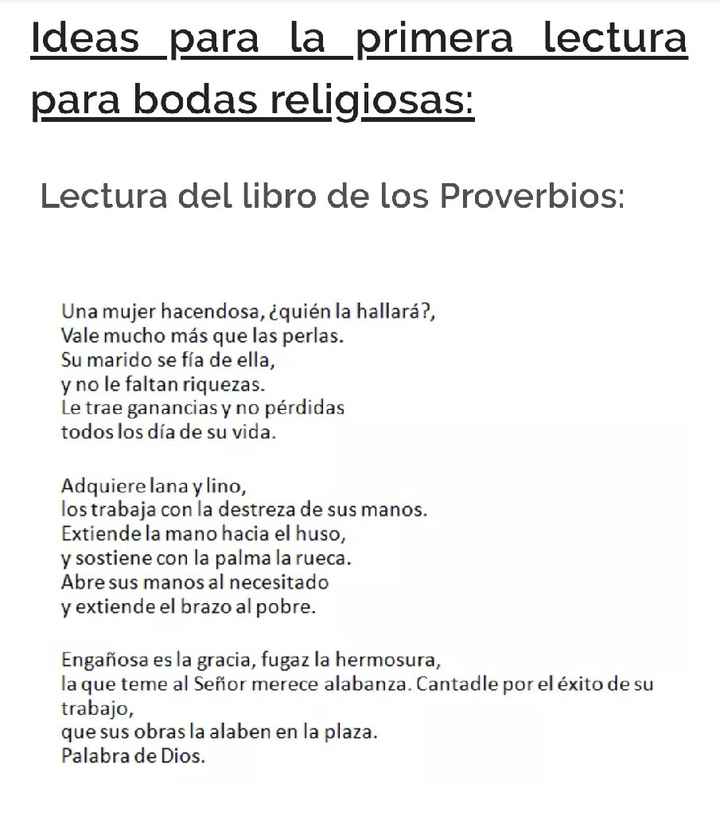 Lecturas para la misa, propuestas - 1