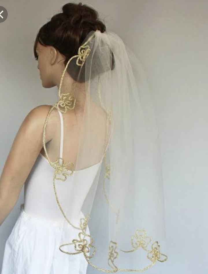 Velo con toque dorado - 3