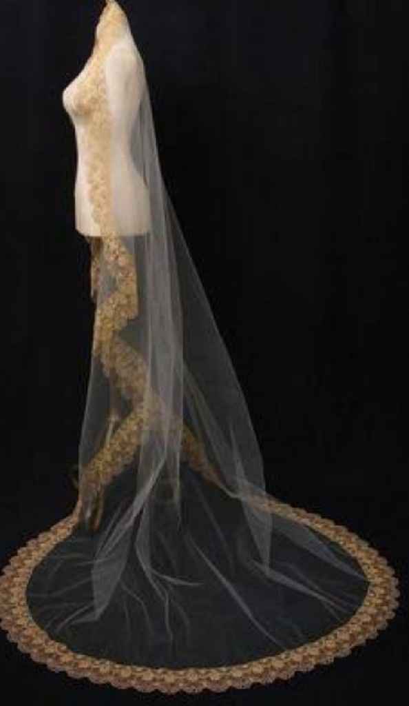 Velo con toque dorado - 7