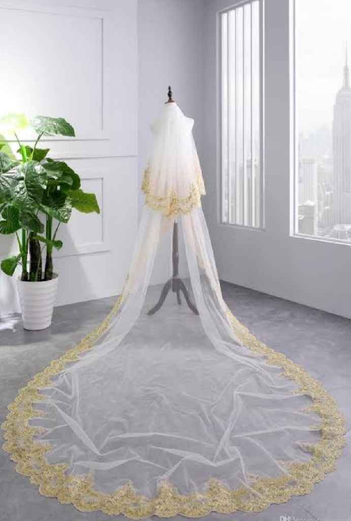 Velo con toque dorado - 16