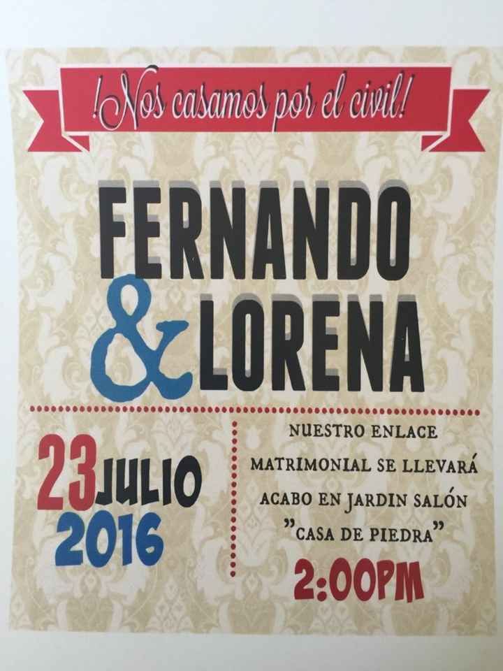 Resultado final *invitaciones boda civil* - 2