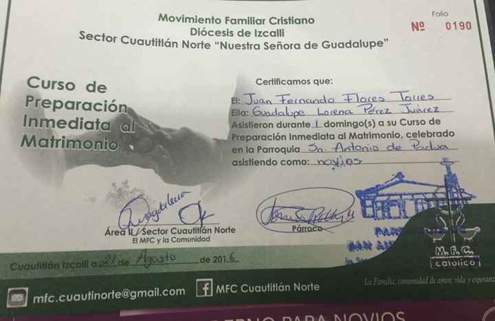 Ya tomamos nuestras platicas prematrimoniales!!! - 1