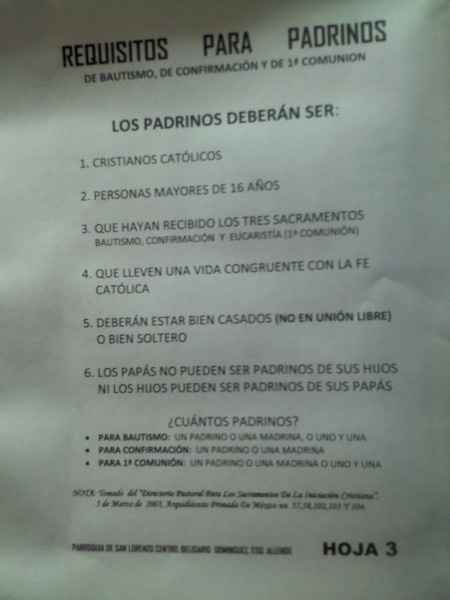 padrinos de 1a comunión y confirmacion