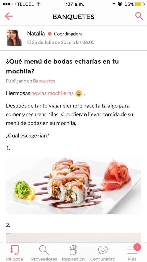 ¿Qué menú de bodas echarías en tu mochila? - 1