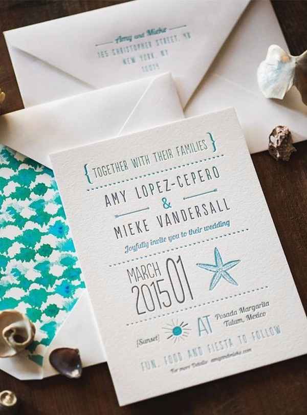 Invitación sencilla con motivos de playa