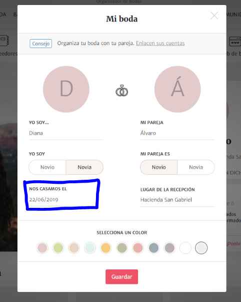 fecha boda