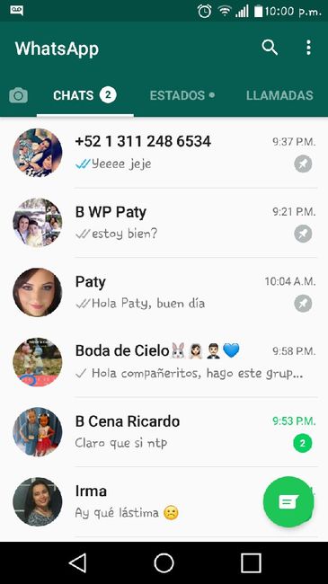 ¿Cuántos grupos de whatsapp tienes relacionados a tu boda? 2