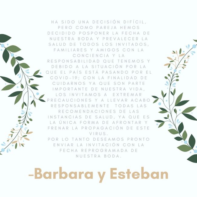 Pospuse mi boda por el covid - 1
