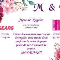 mesa de regalos